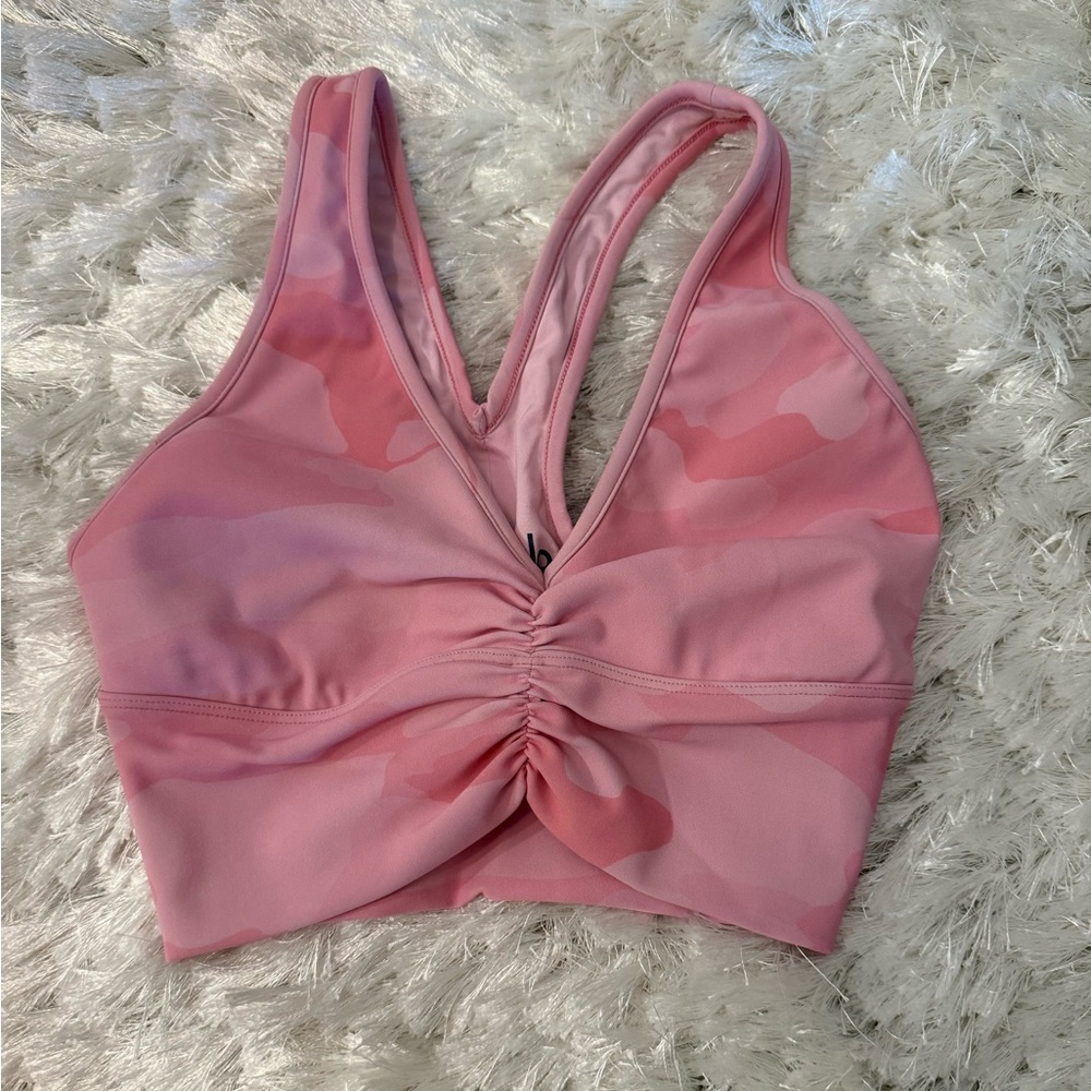ALO pink camo sports bra